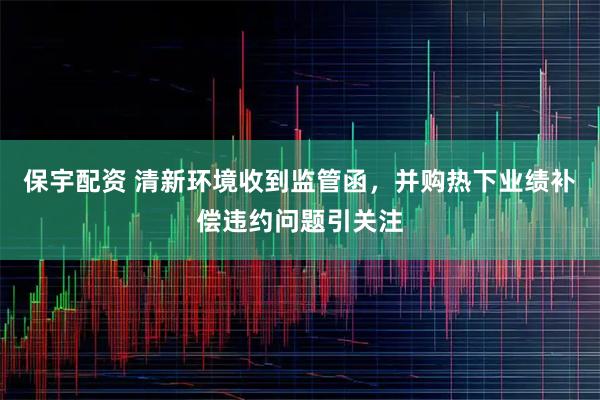 保宇配资 清新环境收到监管函，并购热下业绩补偿违约问题引关注