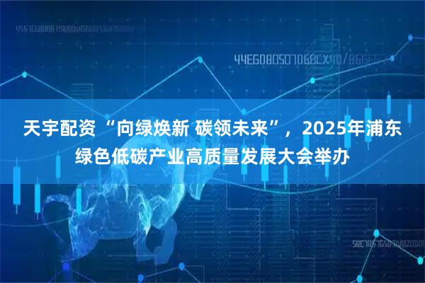 天宇配资 “向绿焕新 碳领未来”，2025年浦东绿色低碳产业高质量发展大会举办